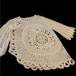 dressbarn Cream Crochet Blouse